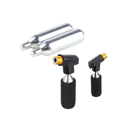 قم بتضخيم الأداة CO2 مع خرطوشة تخزين سهلة Presta و Schrader Valve مضخة دراجة متوافقة